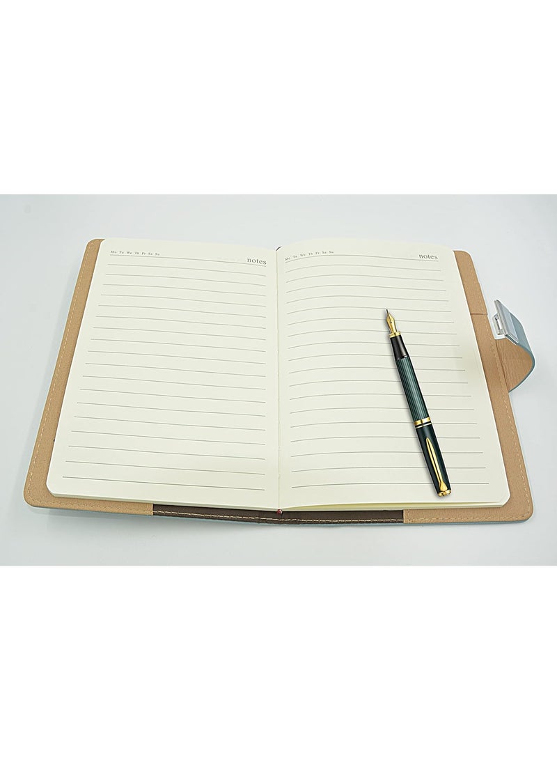 FAYET A5 Lockable Diary, 200-Page PU Leather Journal with Secret Combination Lock, Refillable Writing Notebook, Travel Organizer & Personal Code Lock (Black) - Image 4