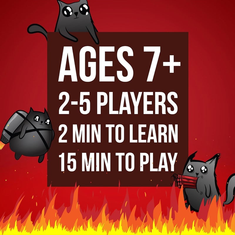 Exploding Kittens Original Edition in Collectible Tin - Fun & Hilarious Card Game for Kids and Adults, Ideal for Party Family Game Night and Party, 56 Cards Included - Image 2