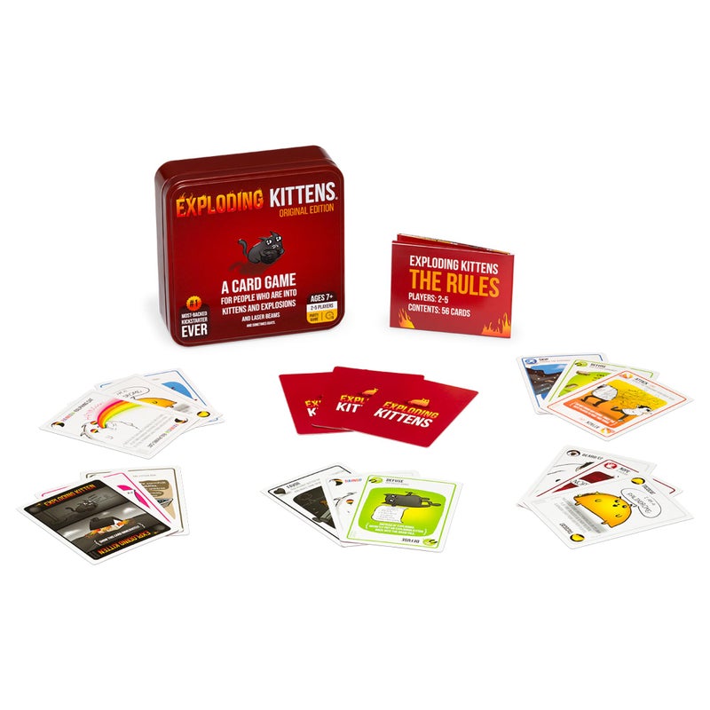 Exploding Kittens Original Edition in Collectible Tin - Fun & Hilarious Card Game for Kids and Adults, Ideal for Party Family Game Night and Party, 56 Cards Included - Image 4