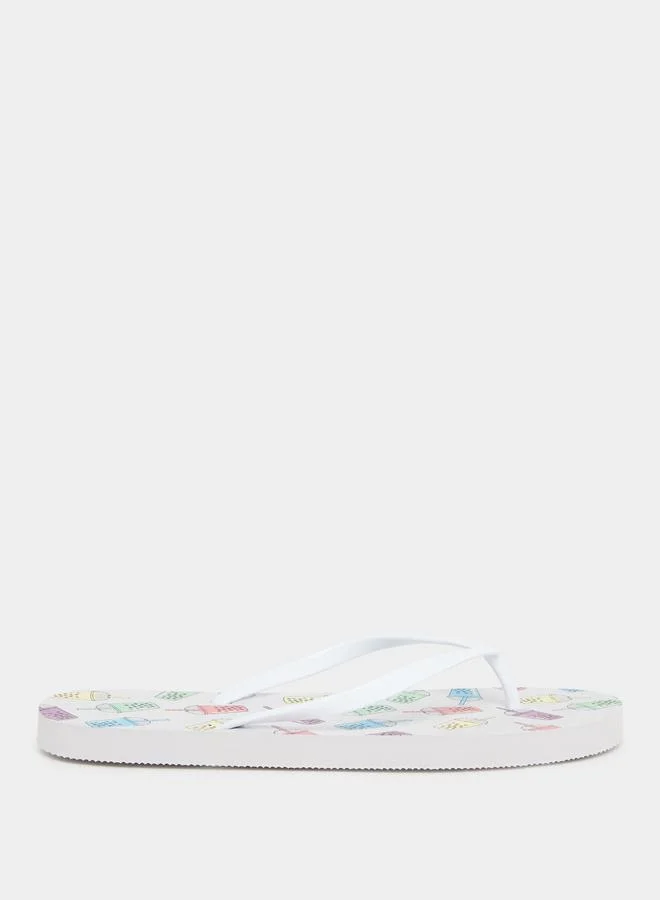 Styli Styli Boba Drink Print Flip Flops