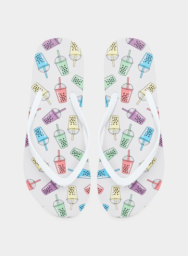 Styli Boba Drink Print Flip Flops - Image 5