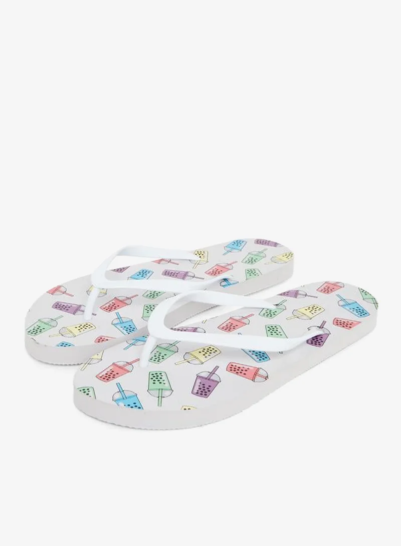 Styli Styli Boba Drink Print Flip Flops