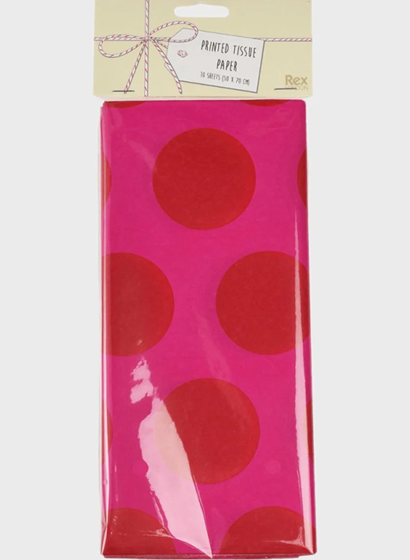 Rex London Tissue Paper (10 Sheets) - Red On Pink Spotlight