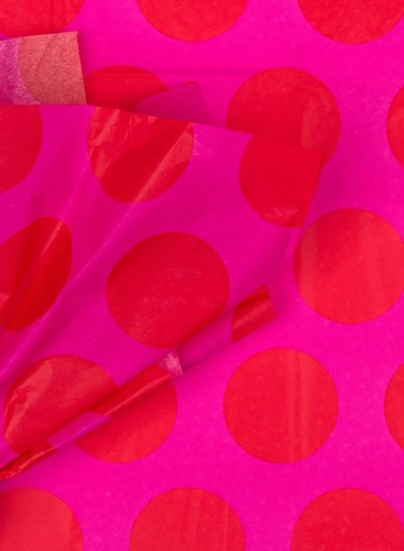 Rex London Tissue Paper (10 Sheets) - Red On Pink Spotlight