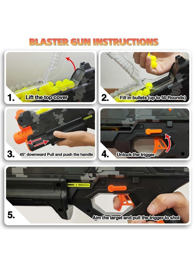 YTSWELE Blaster Gun with Protective Goggles and 100 Rounds for Boys and Girls Up to 110 FPS Compatible with Nerf Hyper Rounds Darts, Easy Reload, Holds Up to 50 Rounds (Camo) - Image 2