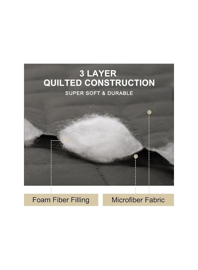 The Bros Waterproof Sofa Slipcover, Sofa Cover for 3 Cushion Couch, Water Resistant Couch Cover Furniture Protectorwith Elastic Straps for Pets Kids Children Dogs Cats (Gray, 3seater) - Image 3