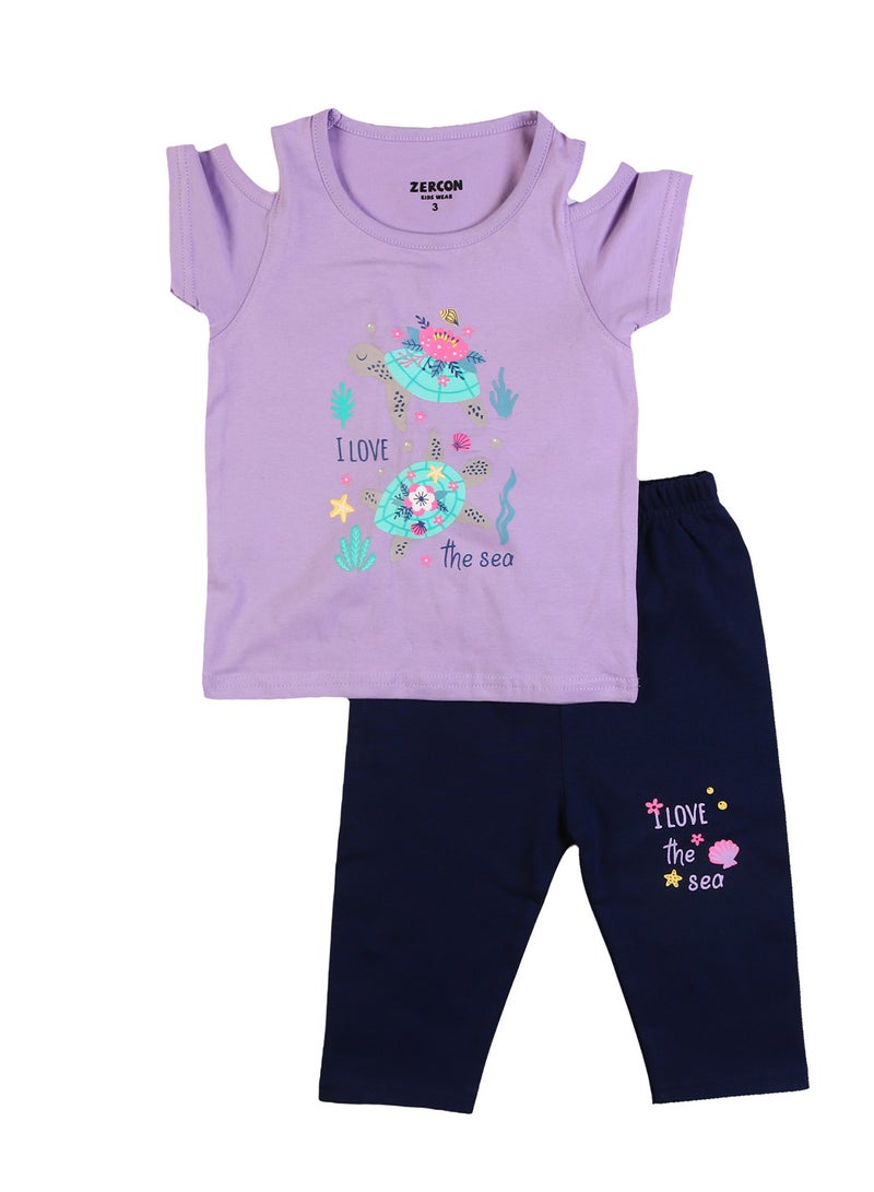 Zercon Summer Pajama Set for Girls 7319 - Image 1