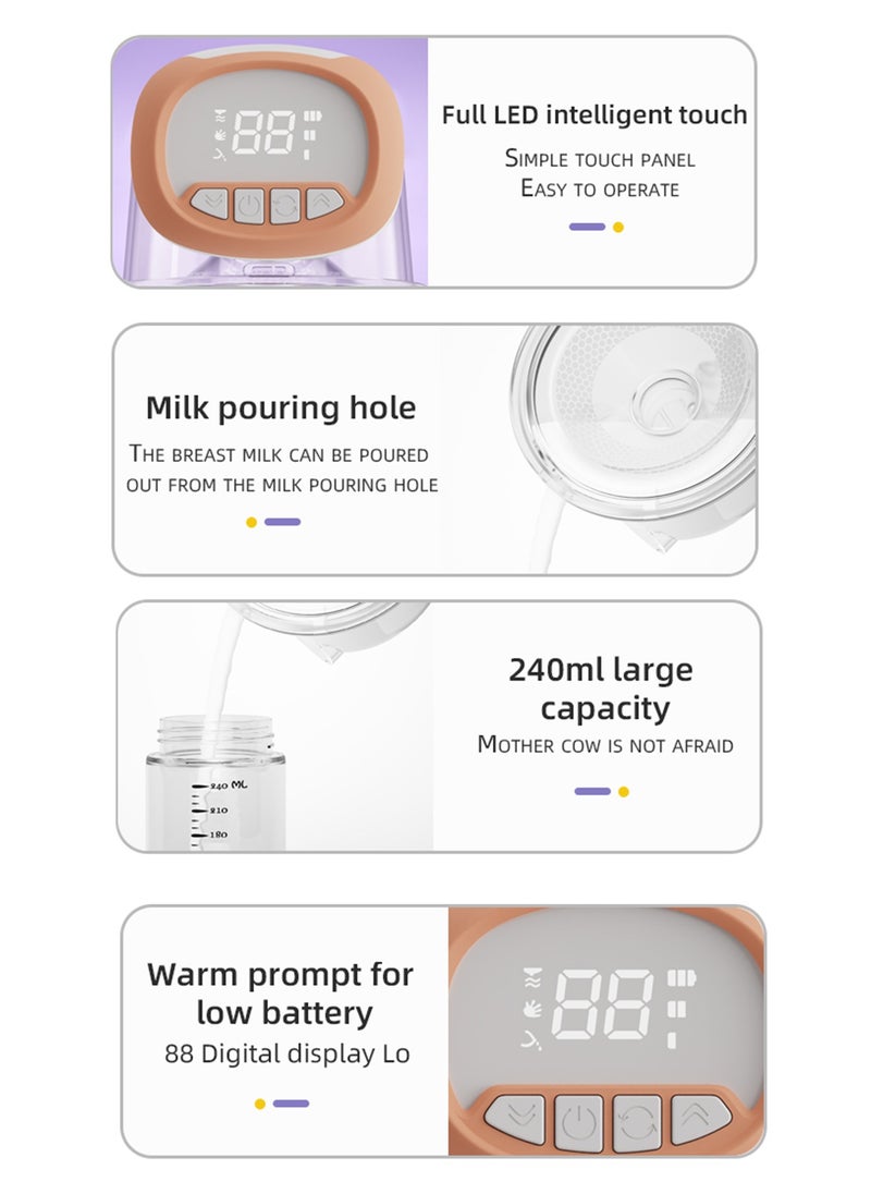 ألتوموم مضخات ثدي كهربائية قابلة للارتداء مع شاشة LED، 3 أوضاع، 9 مستويات، خالية من مادة BPA  - Image 5