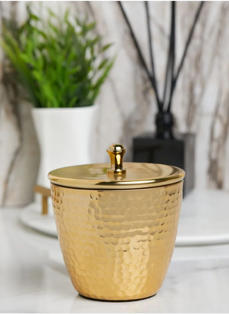 Premier Allegra Hammered Gold Canister With Lid