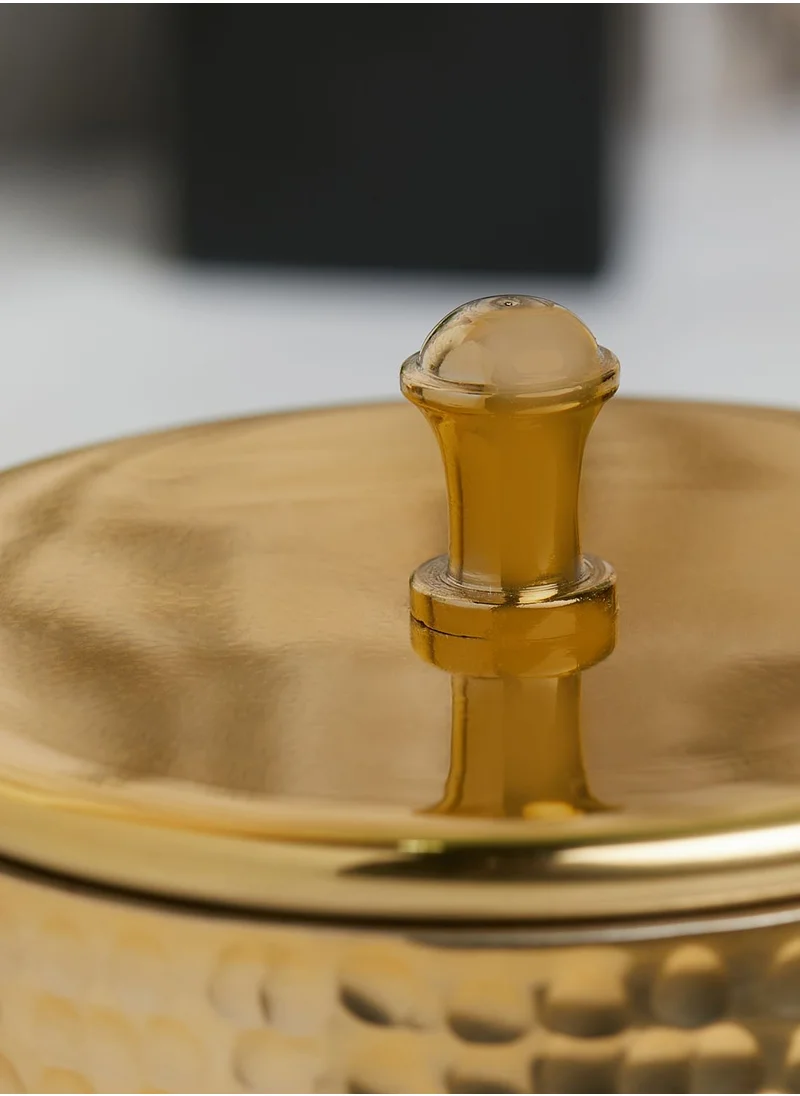 Premier Allegra Hammered Gold Canister With Lid