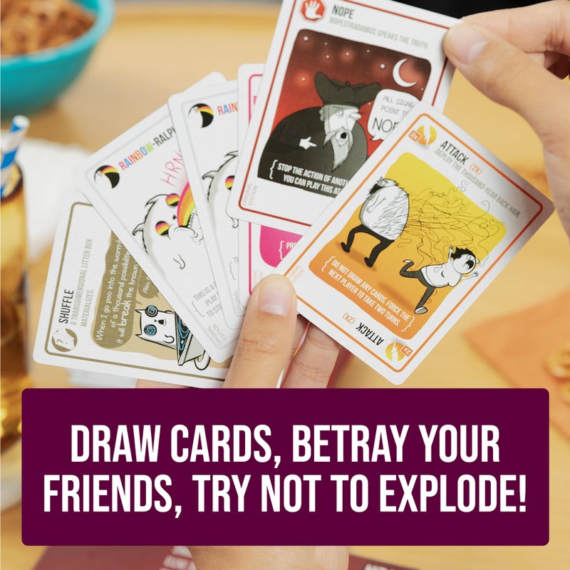Exploding Kittens حزمة حفلات القطط المتفجرة - 2-10 لاعبين - أعمار 7+ - 15 دقيقة للعب - لعبة ورق عالية المخاطر بحجم الحفلة، مثالية للحفلات، ليالي الألعاب العائلية، ممتعة للأطفال والبالغين - Image 3