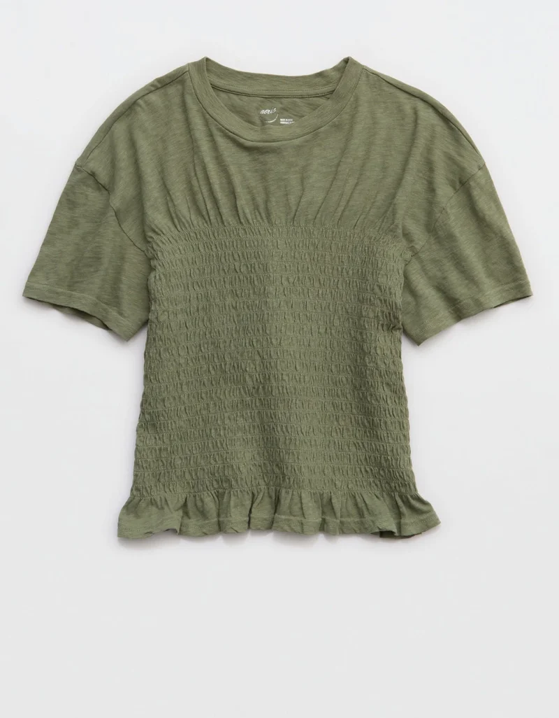 Aerie  Aerie Smocked Femme T-Shirt for Women | Best Price UAE