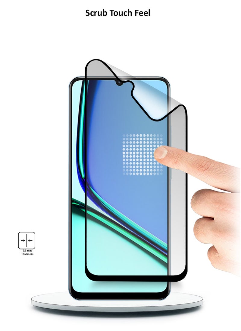 دبليو تيك - Realme Note 60 4G 2024 نانو سيراميك كامل الغراء غطاء كامل واقي شاشة مرن غير لامع - شفاف/أسود - Image 1