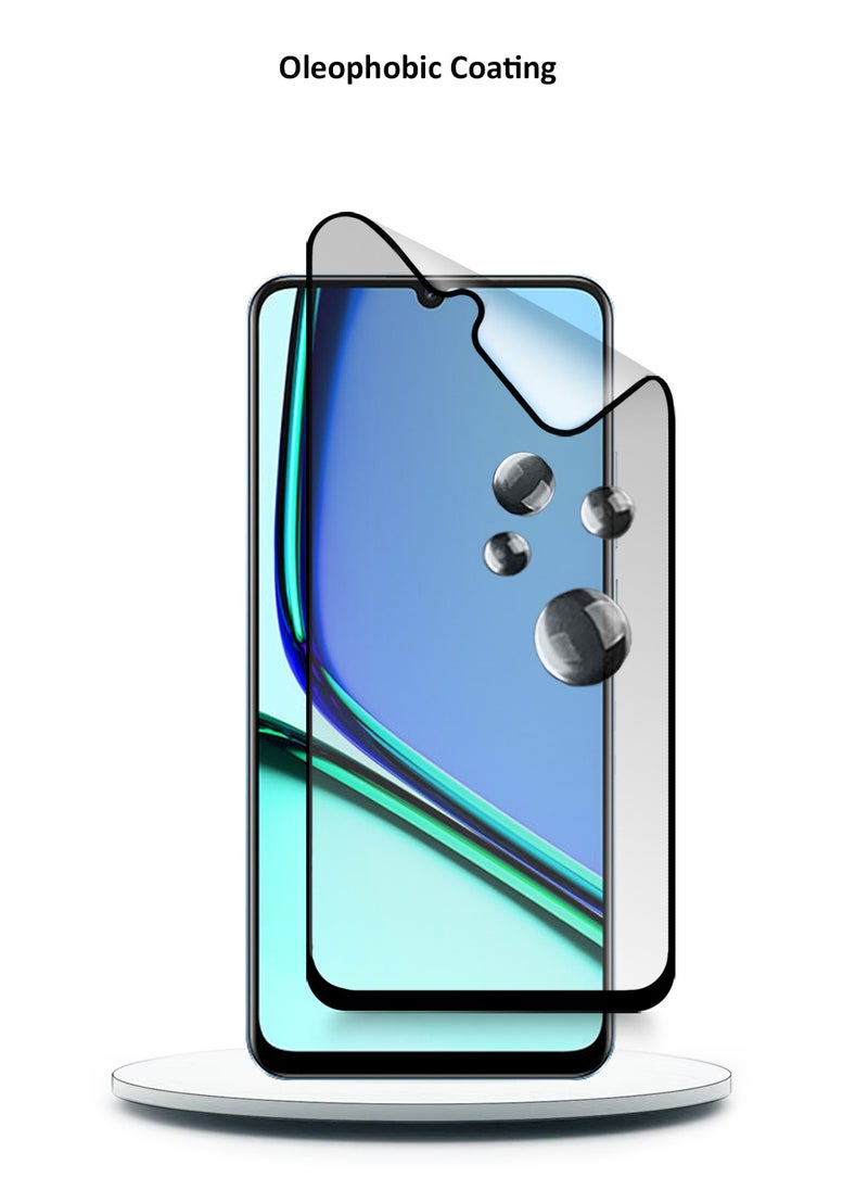 دبليو تيك - Realme Note 60 4G 2024 نانو سيراميك كامل الغراء غطاء كامل واقي شاشة مرن غير لامع - شفاف/أسود - Image 1
