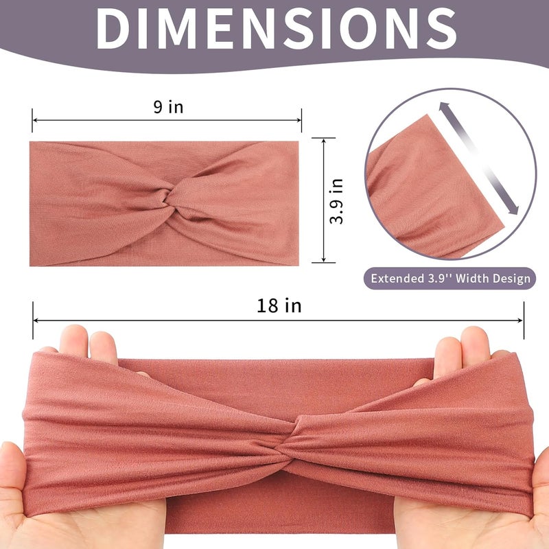 Panleding 12 Pcs Stretchy Headbands for Women, Absorbed Sport Headband Soft Twist Knotted Hairbands for Daily Life Yoga Workout(Warm Morandi) - Image 2