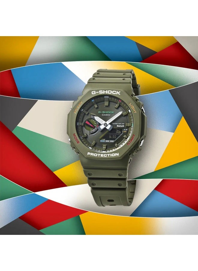Casio G-Shock Tough Solar Bluetooth Wristwatch - Olive Green - Image 2
