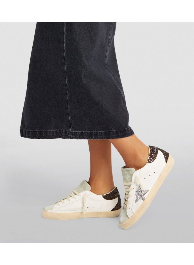 Golden Goose Women's Super Star Leather Sneakers with Glitter Star - Image 2
