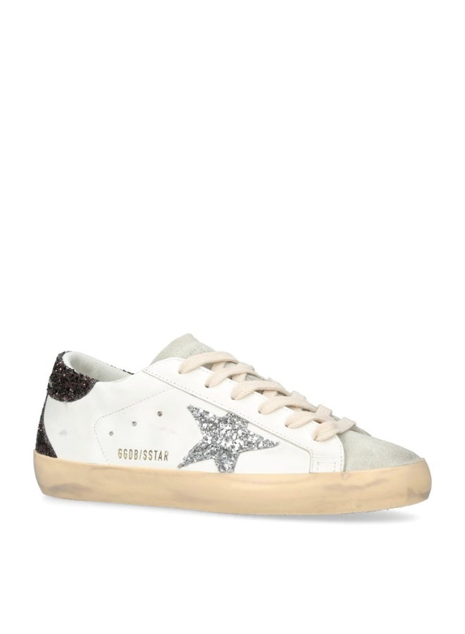 Golden Goose Women's Super Star Leather Sneakers with Glitter Star - Image 1