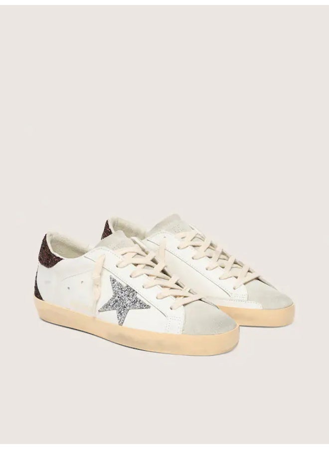 Golden Goose Women's Super Star Leather Sneakers with Glitter Star - Image 4