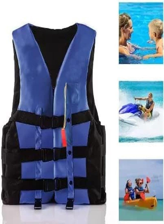Shelzi Adult Blue Professional Safety Life Jacket Vest Survival Suit with Whistle for Swimming Drifting Boating Kayaking Canoeing Water Sports - Image 2