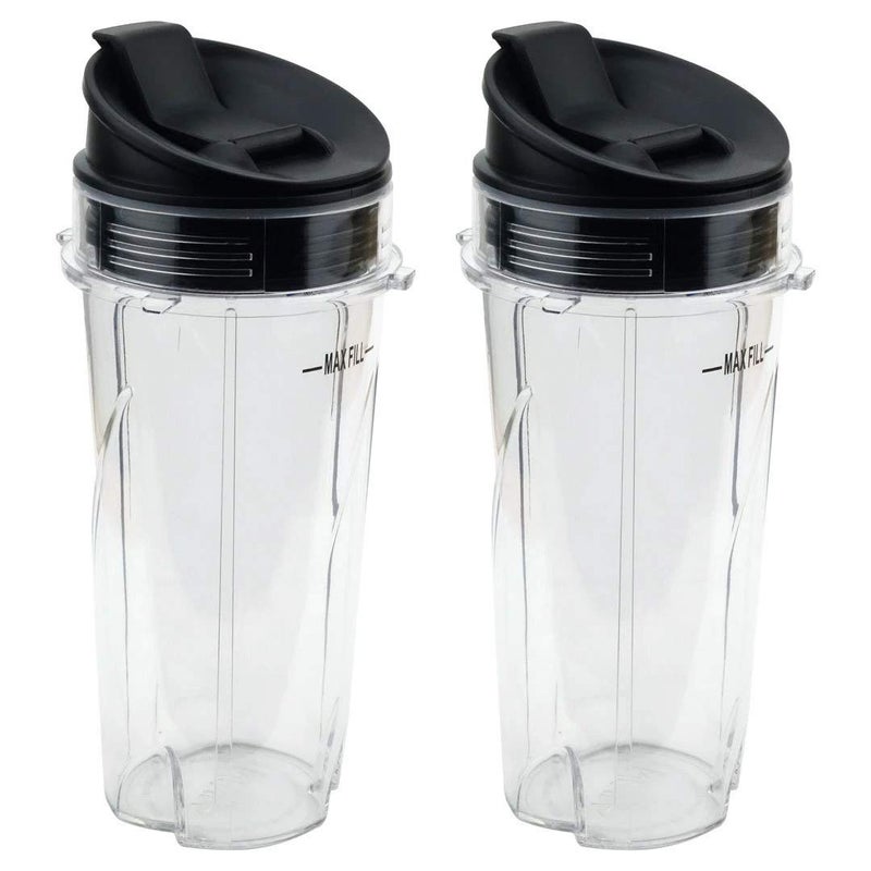 Joyparts Joyparts Replacement Parts cups for Nutri Ninja Blender 2 Pack 16oz Single Serve Cup and Sip  Seal Lid Fit for Ninja Series BL770 BL780 BL660 All Pro 4Tabs Blenders 