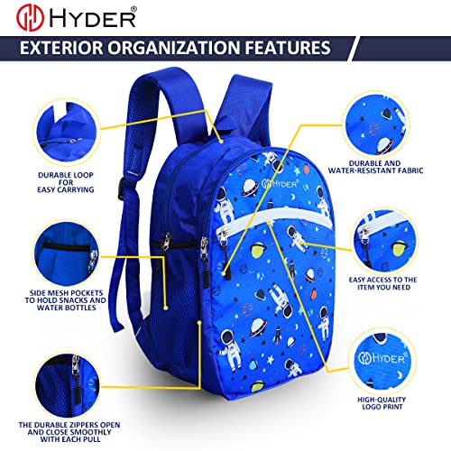 HYDER Kids 20L Small Astronaut Pattern Cartoon Waterproof Lightweight Casual/Picnic/Tuition/School Bag/Backpack for Children Boys And Girls (Royal Blue) - Image 3