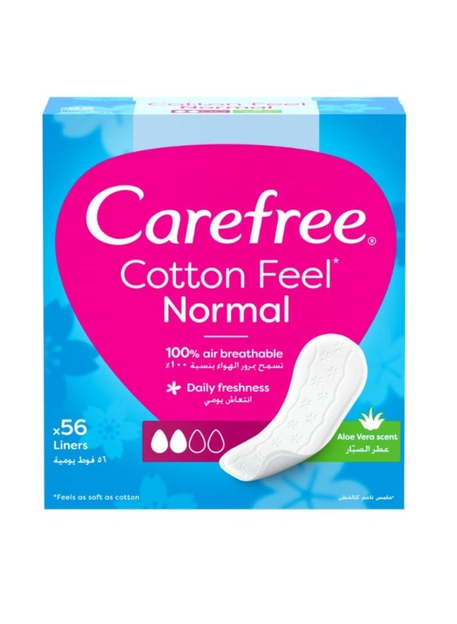 Carefree Cotton Aloe Vera Daily Medium 56 Liners