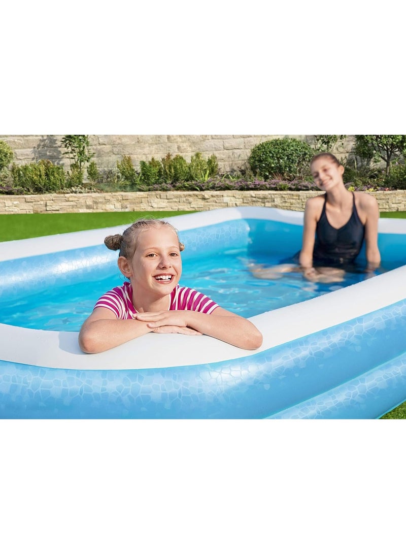 بست واي 🏖️ بيست واي حوض سباحة مستطيل للأطفال والعائلة – 305 × 183 × 46 سم – فينيل متين – أزرق - Image 3
