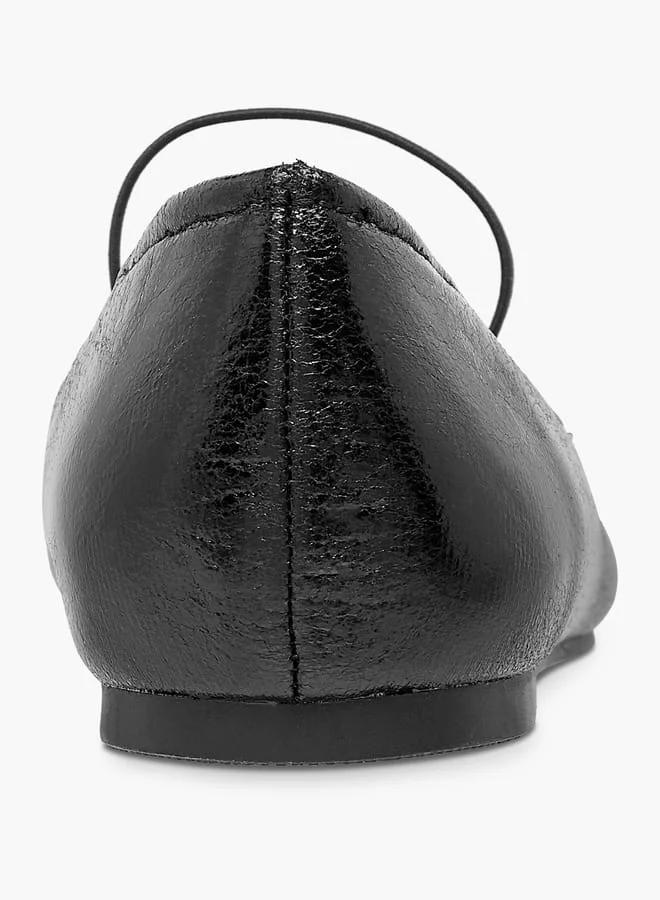 Celeste Women's Bow Applique Ballerina Shoes with Elasticated Strap