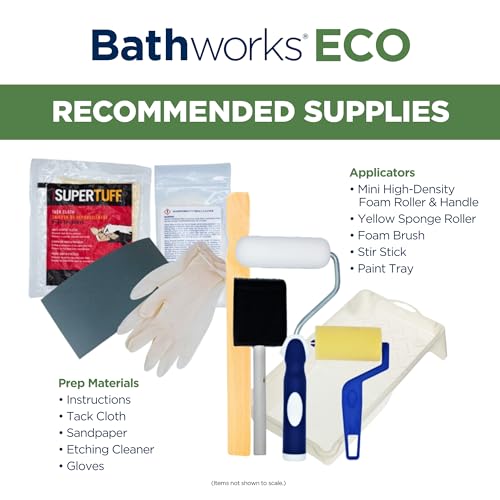 Bathworks ECO Essentials Roll-On Refinishing Kit - 26 fl oz (1.6 Pint), Low Odor, Low VOC, DIY Epoxy Coating with Non-Slip Application - High Gloss White Finish for Bathtubs, Tile, Sinks, Showers & Countertops - Image 4