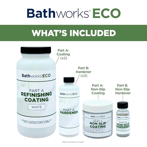 Bathworks ECO Essentials Roll-On Refinishing Kit - 26 fl oz (1.6 Pint), Low Odor, Low VOC, DIY Epoxy Coating with Non-Slip Application - High Gloss White Finish for Bathtubs, Tile, Sinks, Showers & Countertops - Image 3