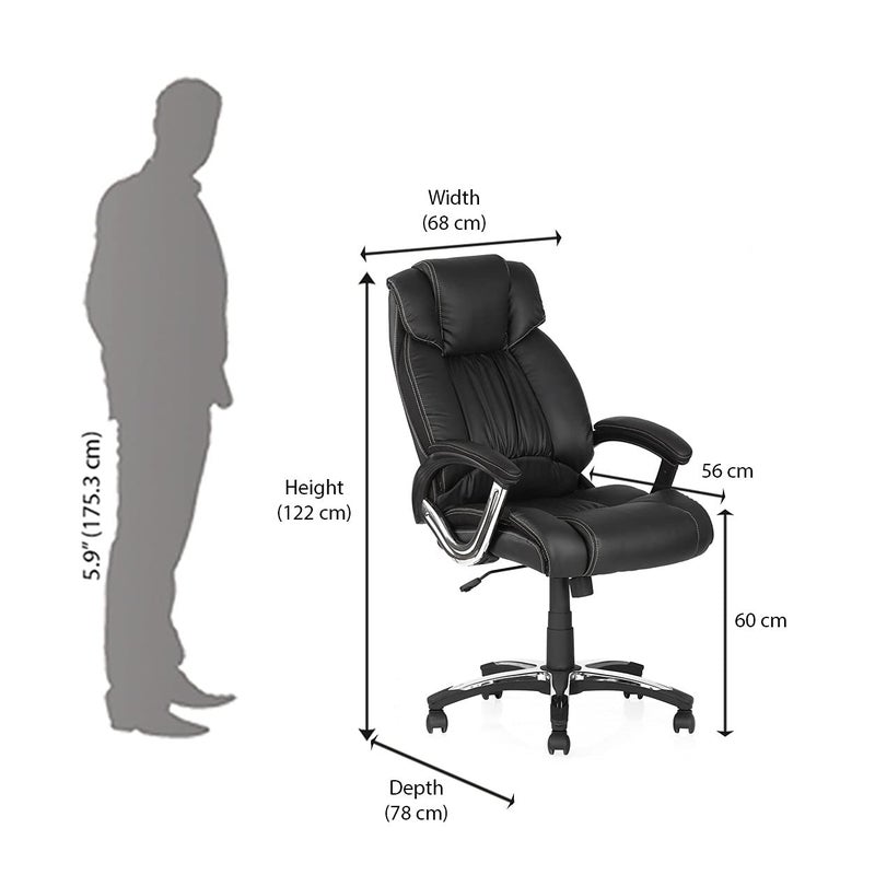 Nilkamal Trenvi High Back Office ChairExecutive ChairComputer ChairStudy Chair BlackBlack - Image 2