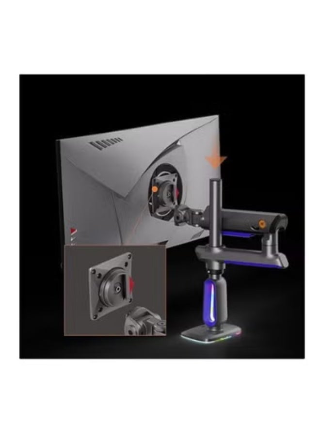 ان بي ذراع شاشة قابل للتعديل مع إضاءة – مسند شاشة مفرد للشاشات حتى 60 بوصة، يتحمل من 2 إلى 20 كجم – تركيب مريح على المكتب - Image 2