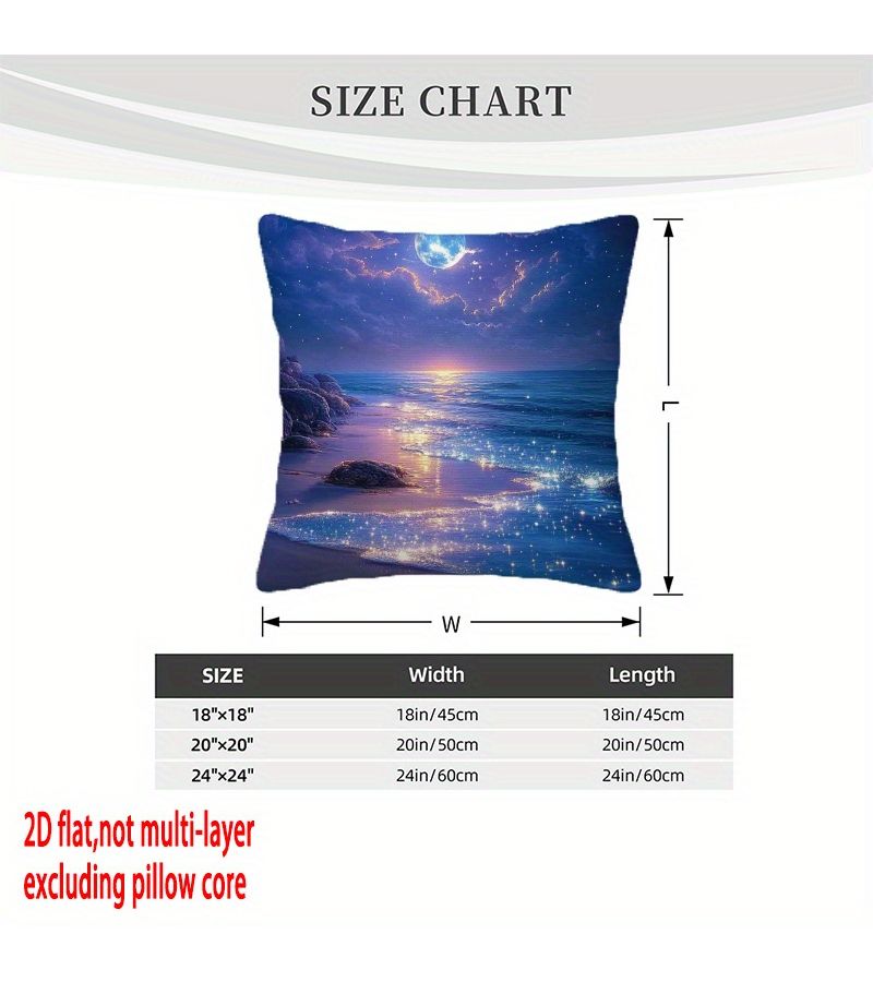 2D Printed Star Beach Pillow Cover 18x18 Inch Double Sided Throw Cushion Case - Image 4