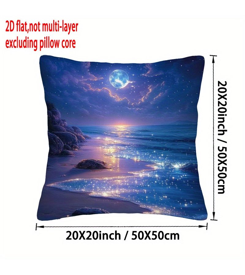 2D Printed Star Beach Pillow Cover 18x18 Inch Double Sided Throw Cushion Case - Image 5