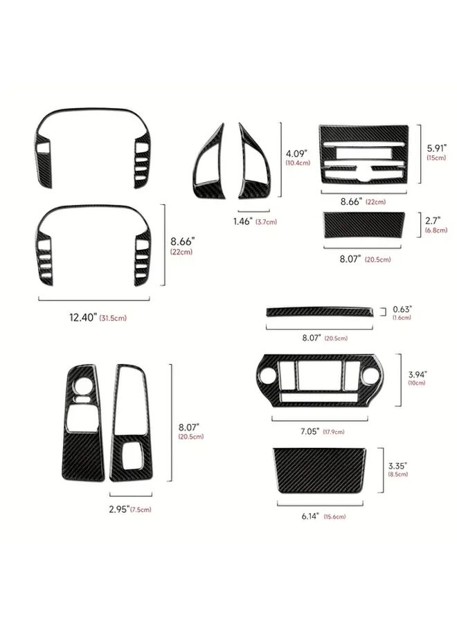 Black Carbon Fiber Dashboard Trim Set for FIAT Bravo 2007 2014 - Image 2