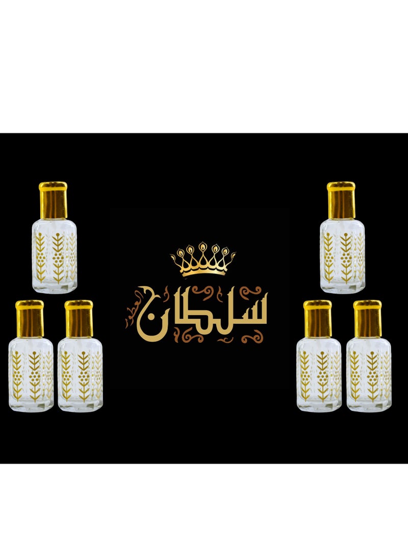 Sultan 6 Pieces Mixed Sultan Perfumes Is Stable and Lasts Long Economical Package 12 Ml 