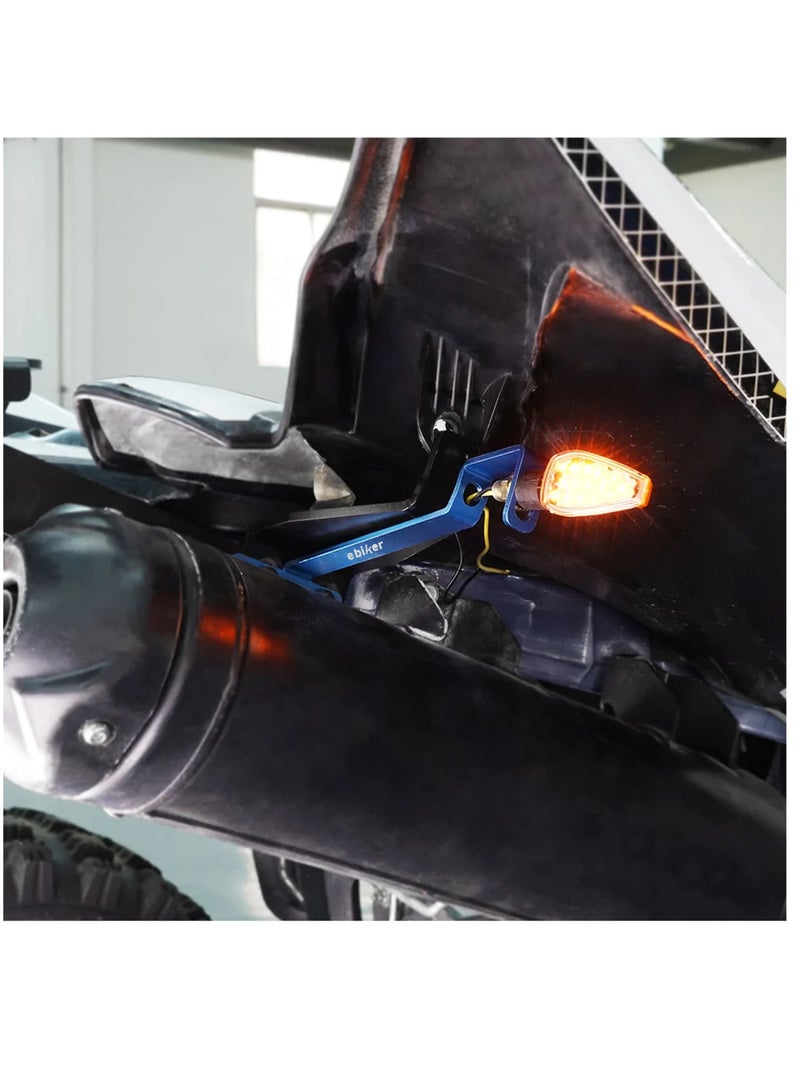 Generic Pair of CNC machined Rear Turn Signal Light Mount Bracket Holder For Yamaha Raptor 700, Blue  - Image 3