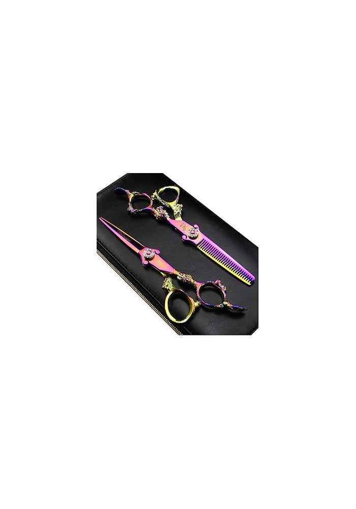 ROCOCO 15cm Professional Japan 440C Hair Cutting Shears - Salon Hair Blending/Thinning/Texturizing Scissor for Barber or Home Use - Image 1