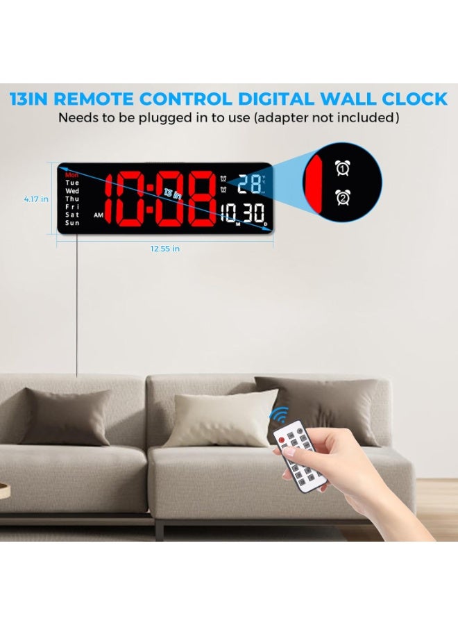 Sukeen LED Digital Alarm Clock with Large Display, Temperature & Date – Remote Control Desk/Table Clock (Model 6629) - Image 3