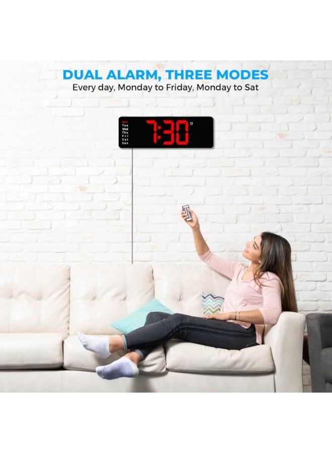 Sukeen LED Digital Alarm Clock with Large Display, Temperature & Date – Remote Control Desk/Table Clock (Model 6629) - Image 5