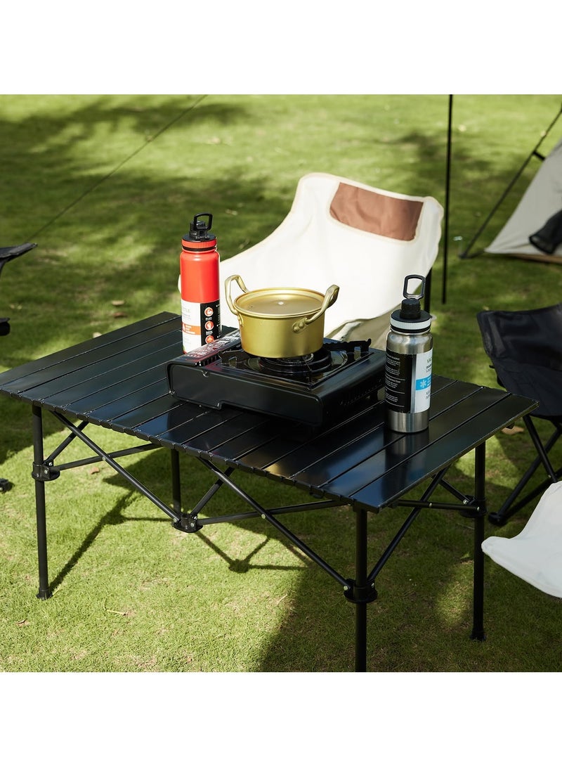 DubaiGallery Folding Camping Table Aluminum Portable Roll up Picnic Table Ultralight Collapsible Beach Table Camp with Carrying Bag for Outdoor, Beach, Picnic, Backyards, BBQ and Party - Image 3