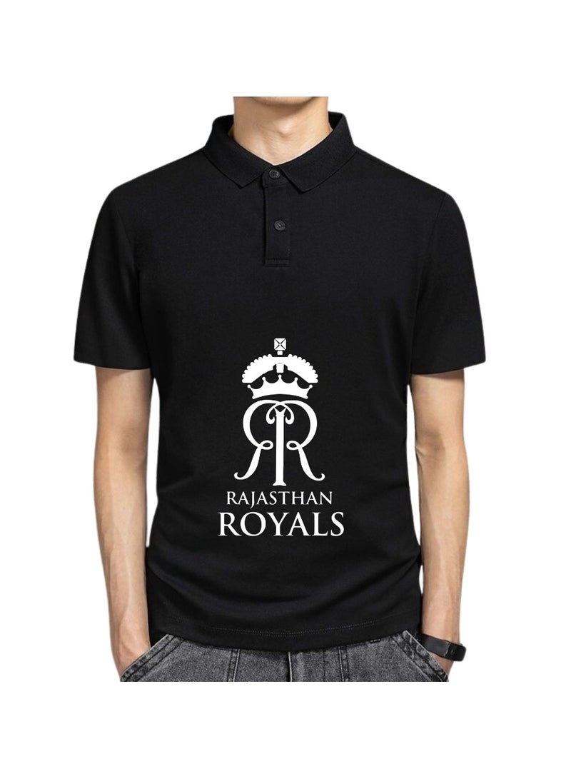 PRINTSHOP4ME Rajastan Cricket Men's Dry-Fit Polo Neck T-Shirt With Cap|Soft&Breathable Sportswear For Cricket Lovers| Wear It For Games - Image 2