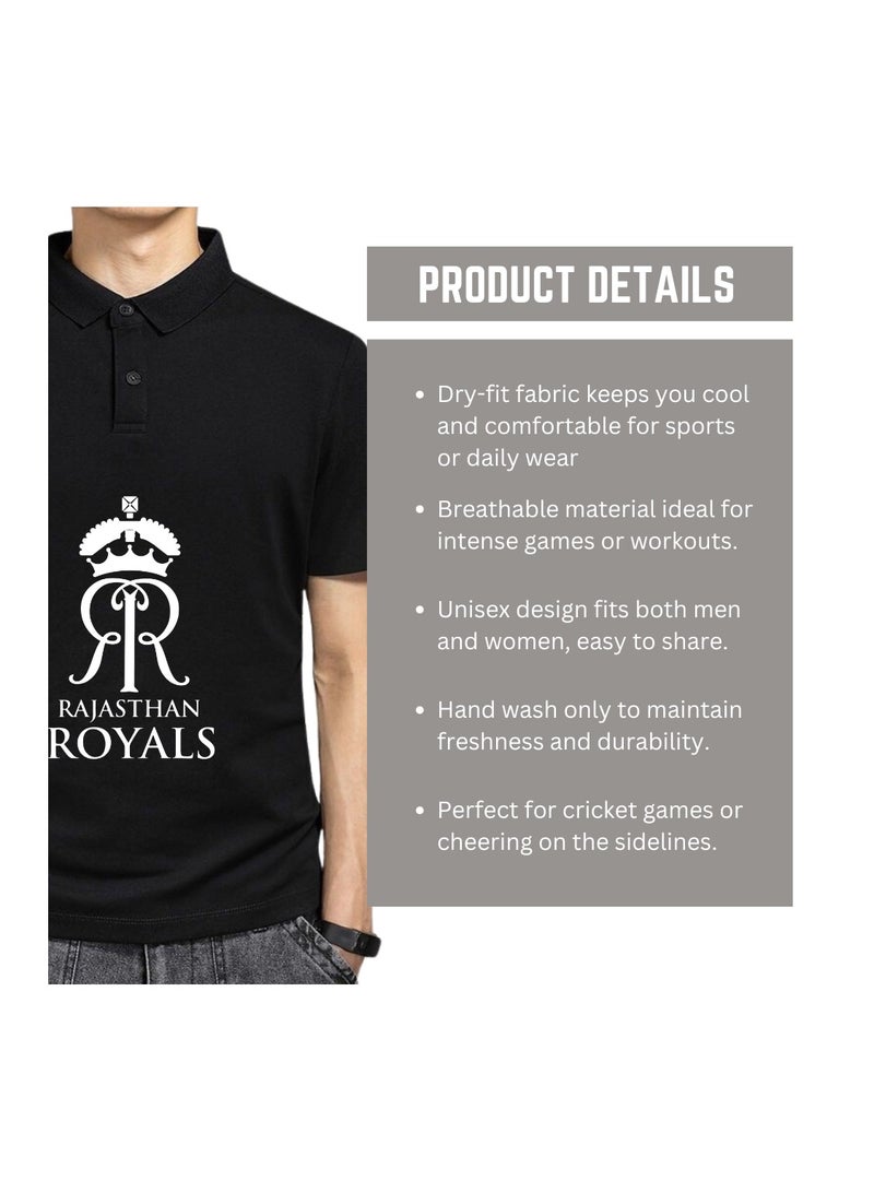 PRINTSHOP4ME Rajastan Cricket Men's Dry-Fit Polo Neck T-Shirt With Cap|Soft&Breathable Sportswear For Cricket Lovers| Wear It For Games - Image 4