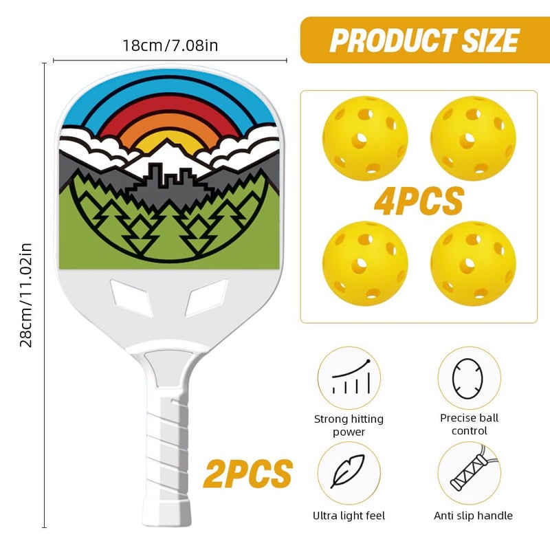 Proberos ® Professional Pickleball Paddle Set with 4 Balls, Non-Slip Grip, Durable Pickleball Paddle, Lightweight Design Rackets, Outdoor Backyard Sport Game Set, Family Beginner Friendly - Image 2