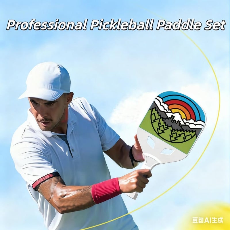 Proberos ® Professional Pickleball Paddle Set with 4 Balls, Non-Slip Grip, Durable Pickleball Paddle, Lightweight Design Rackets, Outdoor Backyard Sport Game Set, Family Beginner Friendly - Image 5