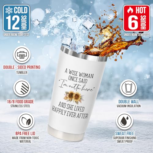 Veryhomy Retired 2026 Tumbler - Retirement Gifts For Women, A Wise Woman Once Said Stainless Steel 20Oz Tumbler - Christmas Gift for Retired Women, Farewell Gifts for Coworkers, Mom, Teacher, Nurse, Boss - Image 3