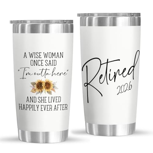 Veryhomy Retired 2026 Tumbler - Retirement Gifts For Women, A Wise Woman Once Said Stainless Steel 20Oz Tumbler - Christmas Gift for Retired Women, Farewell Gifts for Coworkers, Mom, Teacher, Nurse, Boss - Image 1