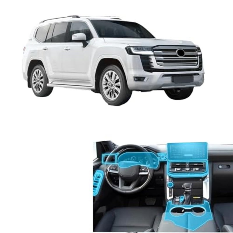 Pre-Cut TPU PPF Protective Film for Toyota Land Cruiser LC300 2023-2024-2025 Anti-Scratch Self-Healing Clear Center Console Interior Wrap Car Navigation Display Protector Accessories - Image 1