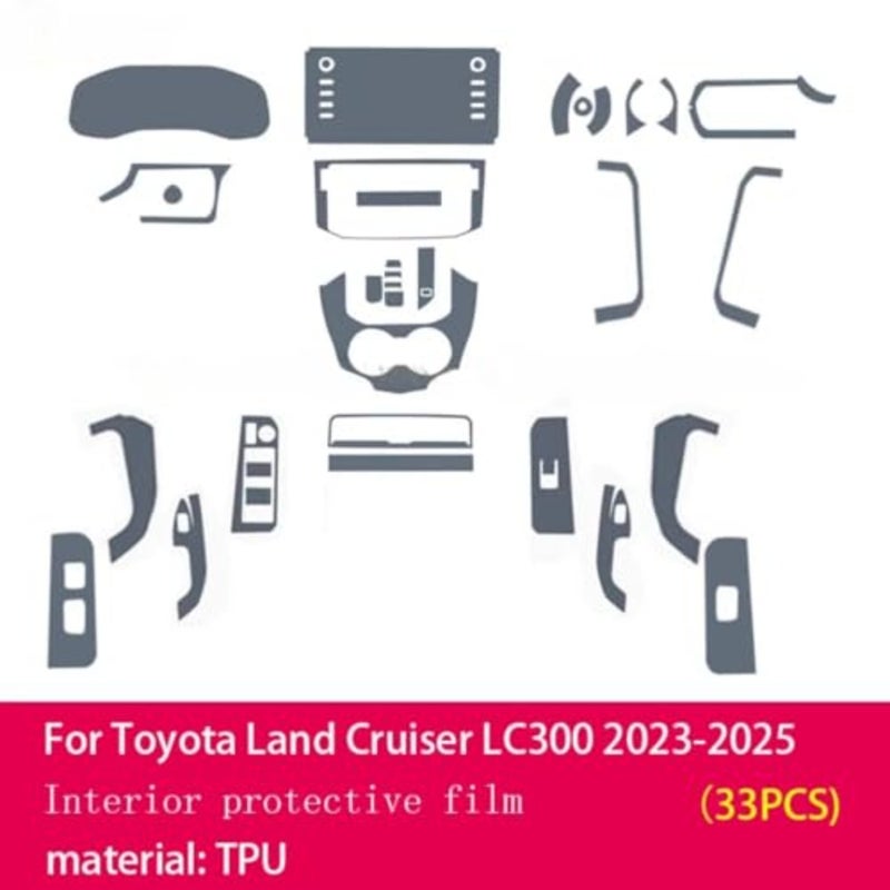 Pre-Cut TPU PPF Protective Film for Toyota Land Cruiser LC300 2023-2024-2025 Anti-Scratch Self-Healing Clear Center Console Interior Wrap Car Navigation Display Protector Accessories - Image 2